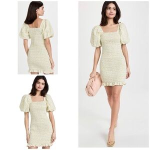 NWT English Factory Floral Smocked Puff Sleeves Cottagecore Boho Mini Dress S